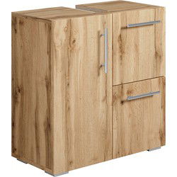 Badplaats Wastafel Onderkast Mars 60 x 30 x 60 cm - Eiken - Badkamerkast – Staand Wastafelmeubel