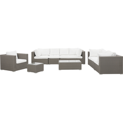 MAESTRO - Loungeset voor 8 - Taupe - PE rotan