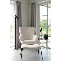 Stoel Stof Wit/Zwart - Zithoogte 44,5cm - Stoel Glasgow