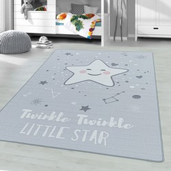 Tapijtenloods Play Vloerkleed Kinderkamer Little Star Laagpolig Grijs- 100x150 CM