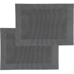 Set van 12x stuks placemats zwart texaline 50 x 35 cm - Placemats