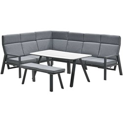 Garden Impressions Como lounge dining set 5-delig - donker grijs