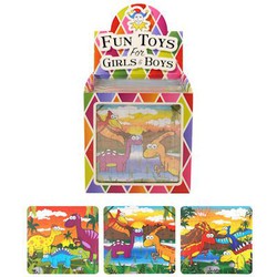 108 stuks - Uitdeelcadeautjes - Puzzels - Dinosaurussen - 3 x 12 Cm - In Traktatiebox - Traktatie voor kinderen - Jongens
