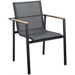 Mizu stackable dining chair alu black/black textilene