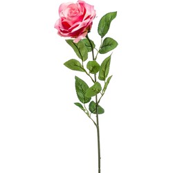 Emerald Kunstbloem roos Marleen - roze - 63 cm - decoratie bloemen - Kunstbloemen