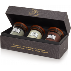 Woodwick Deluxe x3 mini cadeauset woody