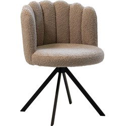 Eetkamerstoel Teddy Taupe - Draaibaar - 59x59x83cm - Julien - Set van 2