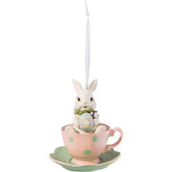 Clayre & Eef Hanger Beige Roze Kunststof Konijn