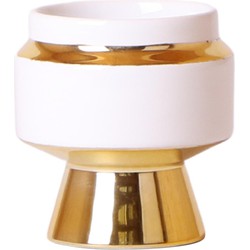 Kolibri Home | Le Chic bloempot - Witte keramieken sierpot met gouden details - Ø6cm