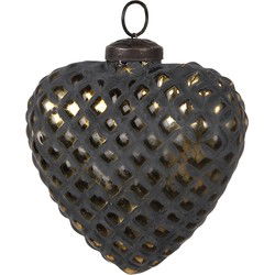 Clayre & Eef Kerstbal Zwart Glas