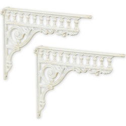 A PAIR OF CAST IRON WALL BRACKETS