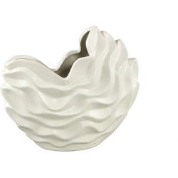 PTMD Bloempot Kaylagh - 25x10x22 cm - Keramiek - Creme
