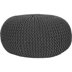 LABEL51 Poef Knitted - Antraciet - Katoen - L
