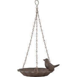 Esschert Design Vogelbad/voederschaal - bruin - gietijzer - D16 x H7,5 cm - drinkschaal voor tuinvogels - Vogelvoederschalen