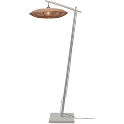 Vloerlamp Tanami - Bamboe Wit/Rotan - 78x55x176cm