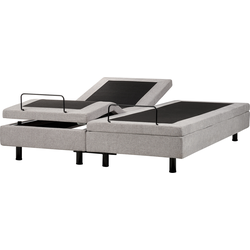 DUKE II - Bed zonder hoofdbord - Lichtgrijs - 180 x 200 cm - Polyester
