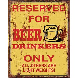 Clayre & Eef Tekstbord  20x25 cm Geel Ijzer Beer Wandbord