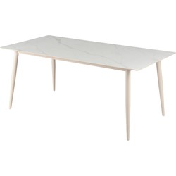 Keramische Eettafel Wit 180cm - 4-6 Personen - Rechte Poten