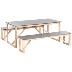 Beliani NOTTERI - Tuintafelset-Grijs-Beton
