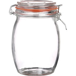 Urban Living Weckpot/inmaakpot - 1L - glas - met beugelsluiting - D10 x H17 cm - Weckpotten