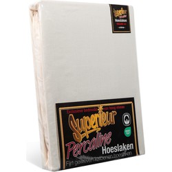 Superieur Hoeslaken - 160x210/220 cm - Crème - 100% katoen