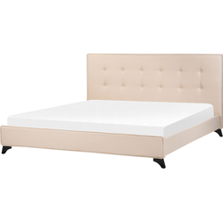 Beliani AMBASSADOR - Tweepersoonsbed-Beige-Polyester