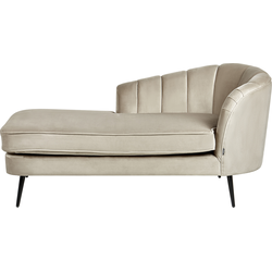 ALLIER - Chaise longue - Beige - Rechtszijdig - Fluweel