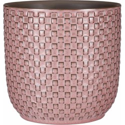 Mica Decorations Plantenpot - keramiek - roze - 19 x 17 cm - Plantenpotten