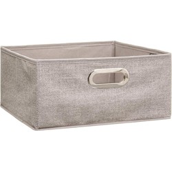 5Five Opbergmand/kastmand - beige - linnen - 31 x 31 x 15 cm - Opbergmanden