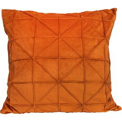 QUVIO Sierkussen gevuld met grafisch patroon - 50 x 50 cm - Fluweel - Oranje