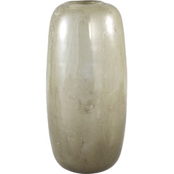 PTMD Oliva Green blended glass vase round M