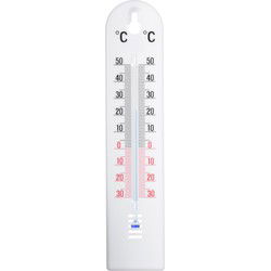 Nature Buitenthermometer - wit - kunststof - 20 cm - tuin thermometer - Buitenthermometers