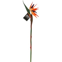 Bellatio Design Kunstbloem Strelitzia - 84 cm - losse tak - kunst zijdebloem - Paradijsvogelplant - Kunstbloemen