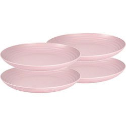 PlasticForte Bord - 4x - 25cm - roze - kunststof - rond - camping bord - Dinerborden