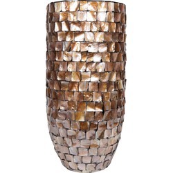 PTMD Daven Bronze polyester schelpen pot rond hoog L