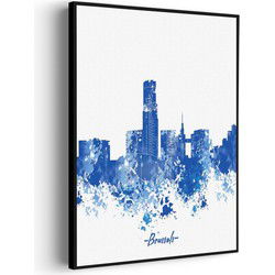 Muurwerken Akoestisch Schilderij - Skyline Brussel Watercolor Paint - Geluidsdempend Wandpaneel - Wanddecoratie - Geluidsisolatie - PRO (AW 0.90) S (50X70)