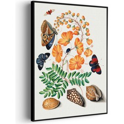 Muurwerken Akoestisch Schilderij - Prent Natuur Vogel en Bloemen 13 - Geluidsdempend Wandpaneel - Wanddecoratie - Geluidsisolatie - PRO (AW 0.90) XXL (107X150)