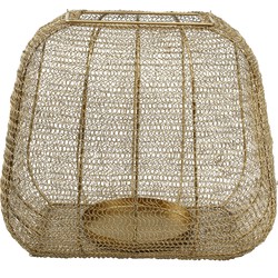 PTMD Rayna Gold metal lantern fixed wire square L