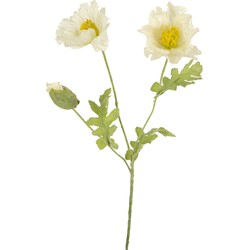 Greenmoods Kunstbloem Poppy - Papaver rhoeas - Nep plant - 1 Stuk - 73cm - Wit -