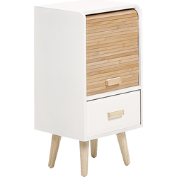 NESIKA - Nachtkastje - Wit/Licht hout - MDF