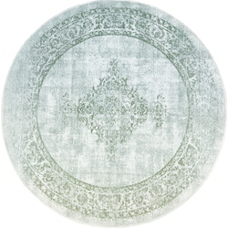Istanbul Vintage - Laagpolig Vloerkleed - Rond - Retro Tapijt - Creme Groen- 300 CM ROND