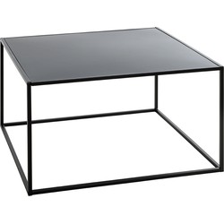 HakuShop Salontafel | Zwart Metaal | Zijdeglans vervaardigd | Elegant tafel | 70x70x40