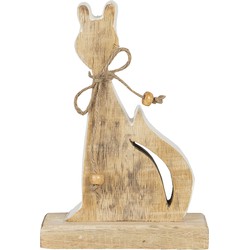 Clayre & Eef Decoratie Kat 11x3x16 cm Bruin Hout