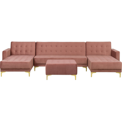 Beliani ABERDEEN - Modulaire Sofa-Roze-Fluweel