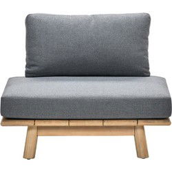 Lunar lounge fauteuil acacia white wash/rope dark grey/mystic grey