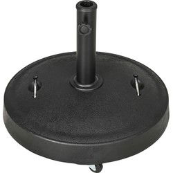 Parasolstandaard Gevuld met Cement 23.5 kg - Weerbestendig, met Wielen 37-48 mm - Zwart