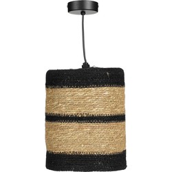 Mica Decorations Jinx Hanglamp - H20 x Ø15 cm - Jute - Zwart