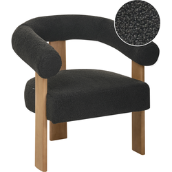 Beliani ILBRO - Fauteuil-Zwart-Bouclé