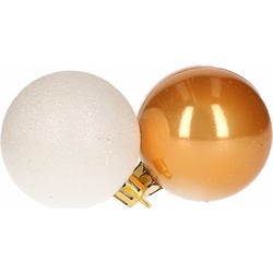 12-delige kerstballen set wit/goud - Kerstbal