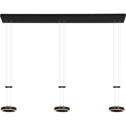 3-lichts hanglamp zwart Steinhauer Piola Transparant